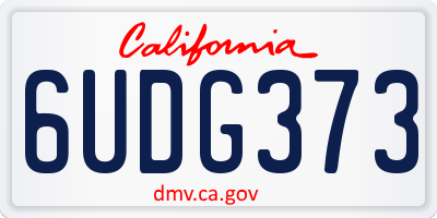 CA license plate 6UDG373