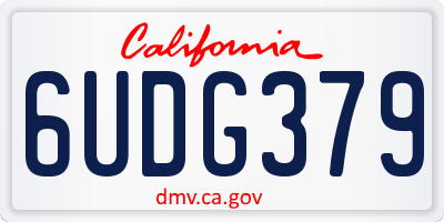CA license plate 6UDG379