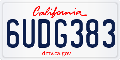 CA license plate 6UDG383