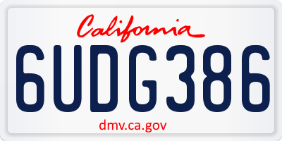 CA license plate 6UDG386