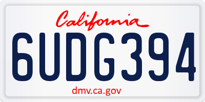 CA license plate 6UDG394