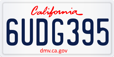 CA license plate 6UDG395
