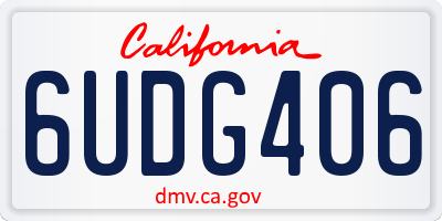 CA license plate 6UDG406