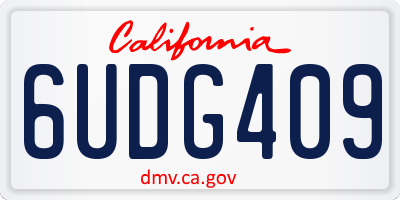 CA license plate 6UDG409