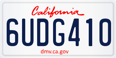 CA license plate 6UDG410