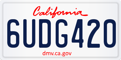 CA license plate 6UDG420