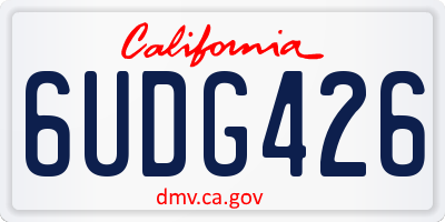 CA license plate 6UDG426