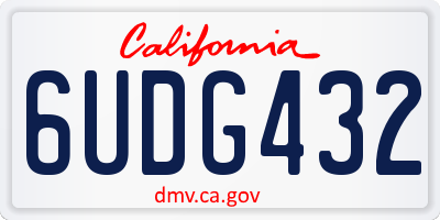 CA license plate 6UDG432