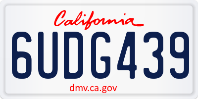 CA license plate 6UDG439