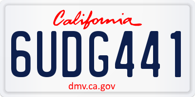 CA license plate 6UDG441