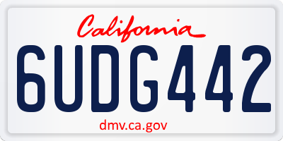 CA license plate 6UDG442