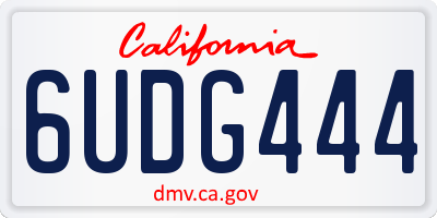 CA license plate 6UDG444
