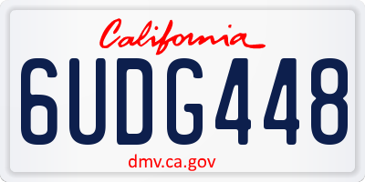 CA license plate 6UDG448