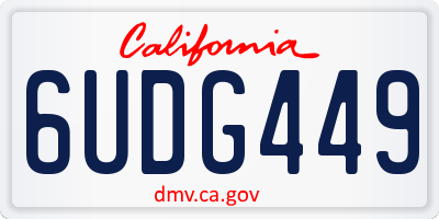 CA license plate 6UDG449
