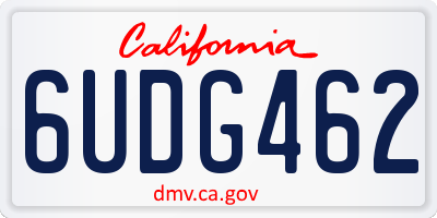 CA license plate 6UDG462