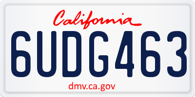 CA license plate 6UDG463
