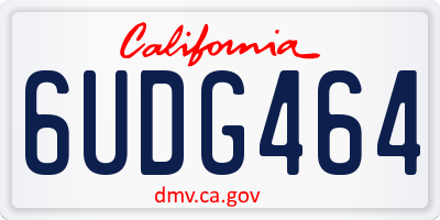 CA license plate 6UDG464
