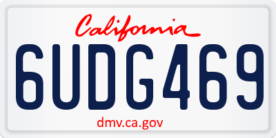 CA license plate 6UDG469