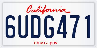 CA license plate 6UDG471