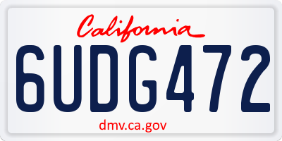 CA license plate 6UDG472