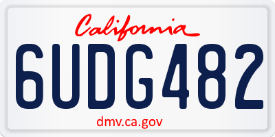 CA license plate 6UDG482