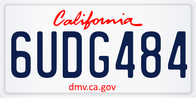 CA license plate 6UDG484
