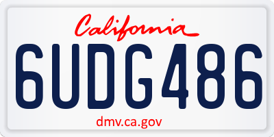 CA license plate 6UDG486