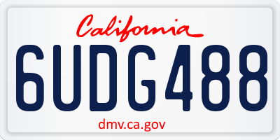 CA license plate 6UDG488