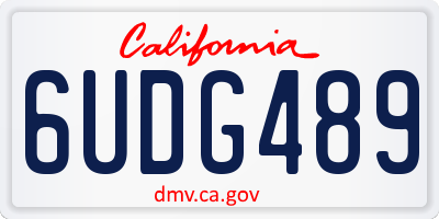 CA license plate 6UDG489