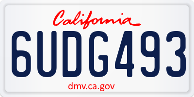 CA license plate 6UDG493