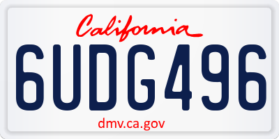 CA license plate 6UDG496