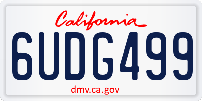 CA license plate 6UDG499