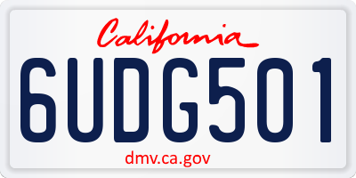 CA license plate 6UDG501