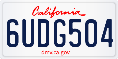 CA license plate 6UDG504