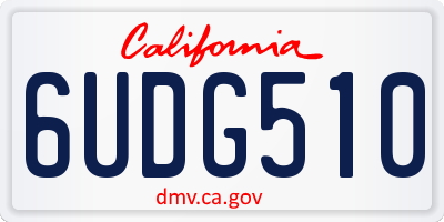 CA license plate 6UDG510