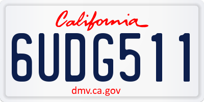 CA license plate 6UDG511