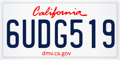 CA license plate 6UDG519