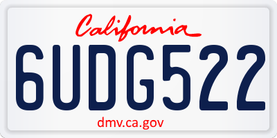 CA license plate 6UDG522