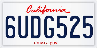 CA license plate 6UDG525