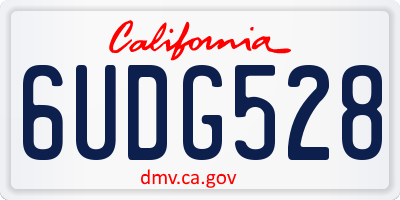 CA license plate 6UDG528