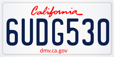 CA license plate 6UDG530