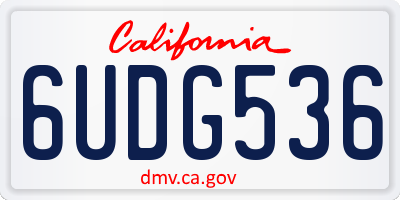 CA license plate 6UDG536