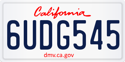 CA license plate 6UDG545