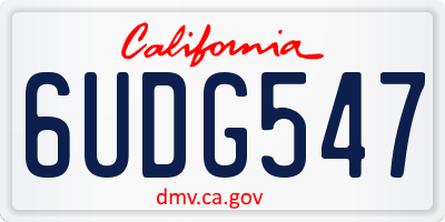 CA license plate 6UDG547