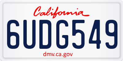 CA license plate 6UDG549