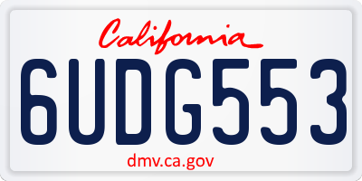 CA license plate 6UDG553