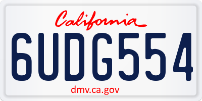 CA license plate 6UDG554