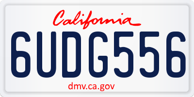 CA license plate 6UDG556