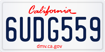 CA license plate 6UDG559