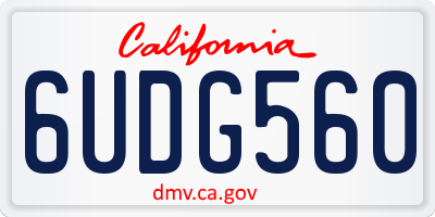 CA license plate 6UDG560